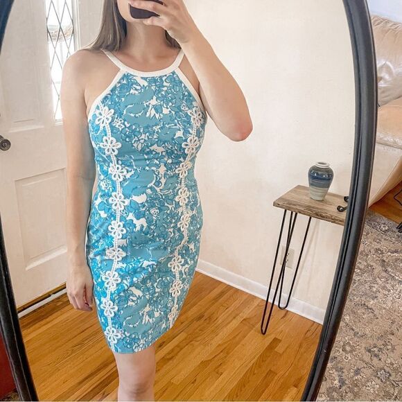 Lilly Pulitzer Pearl Shift Dress Shorely Blue 2 - Picture 1 of 9
